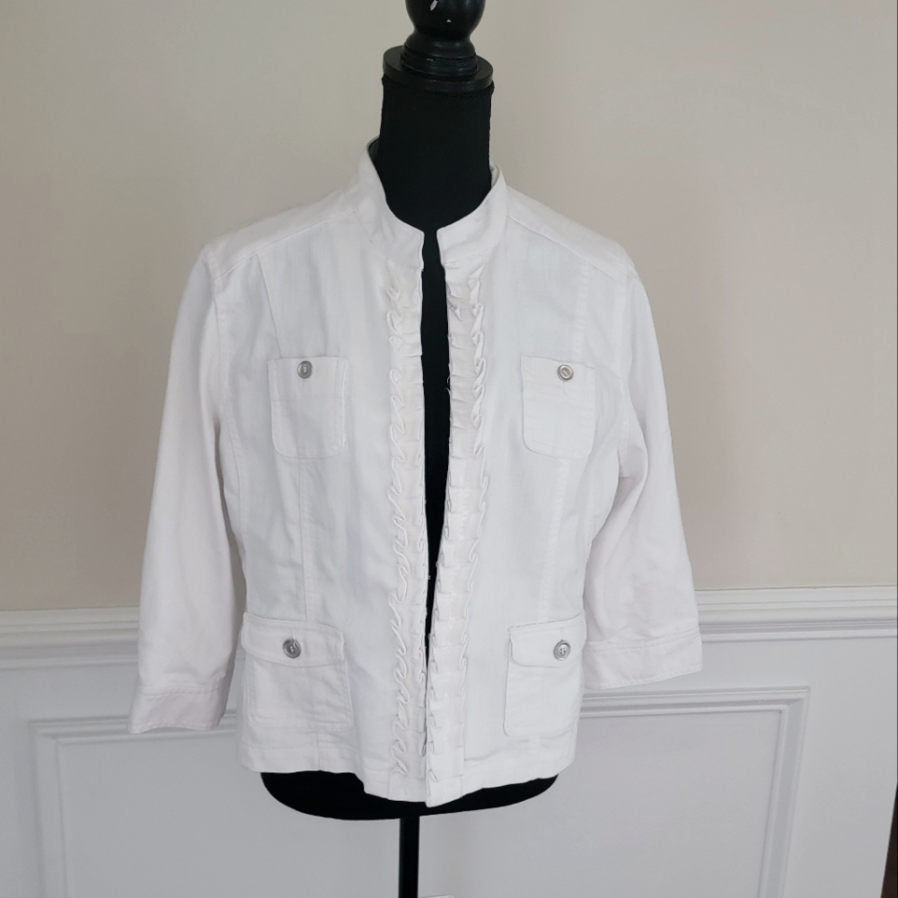 Ruby Rd White Quarter Length Jean Jacket - image 1
